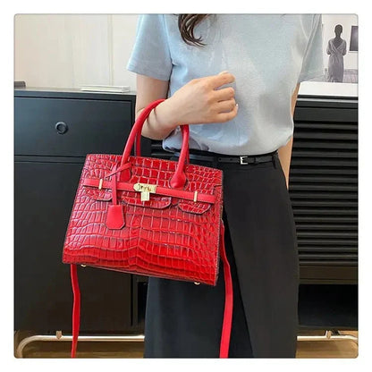 Bolsa Feminina em Couro PU Textura Croco Modelo Blinkin